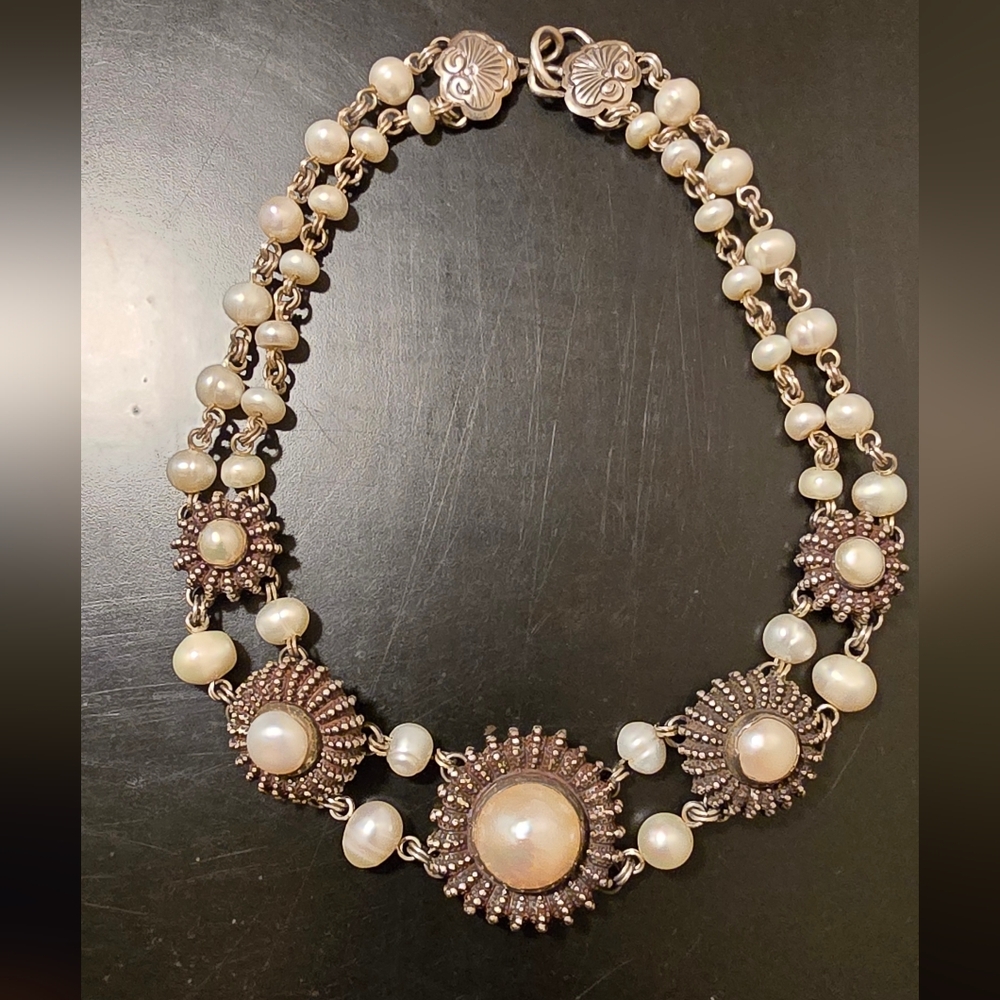 Stephen Dweck Pearl and Sterling Silver Necklace